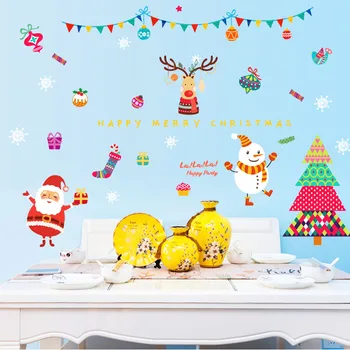Crăciun decorare DIY consumabile autocolante vitrina de sticlă autocolante de perete magazinului scena festivă Moș Crăciun copac