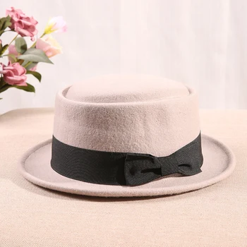 2019 Iarna Barbati Pălării Pălării de Epocă Femei Fete Simțit Fedoras Plat Jazz de Top Hat Biserica Pălării Găleată Pălărie Chapeau LM024