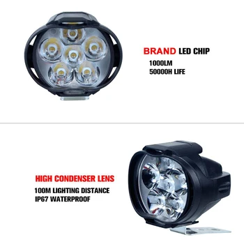1 Pereche 6 LED lumina Reflectoarelor Spot luminos Faruri de Motocicletă Super-Luminos Lampă de Ceață