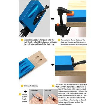 15 Grade Gaura Jig Kit De Prelucrare A Lemnului Pumn Gaura De Localizare Perforator De Localizare Jig Instrument Pentru Prelucrarea Lemnului