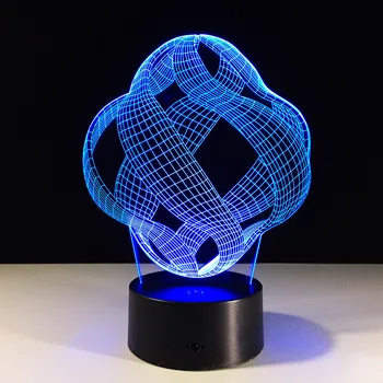 Geometrice Vizuale 3D Led Lumini de Noapte Touch USB Masă Lampara Lampe Copilul Doarme Lampă r Iluzia 3D Noapte Lampă Lampă de Birou