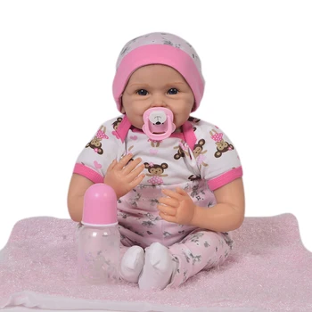 22inch Renăscut vinil de silicon Baby Doll Copii Playmate față zâmbitoare în Viață Jucarii Moi pentru Buchete Păpușă renăscut Jucarii pentru vânzare
