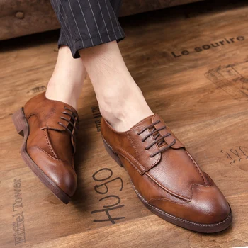 Pantofi Barbati Casual Pantofi respirabil Moale Moda de Mers pe jos de Piele Confortabil în aer liber Bărbați Dantela-up Hand-Made Pantofi pentru bărbați