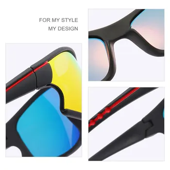 HBK Bărbați Polarizat în aer liber ochelari de Soare de Conducere Sport Dreptunghi Oglindă Lentile de Ochelari de Soare Praf de Înaltă Calitate UV400 Unisex