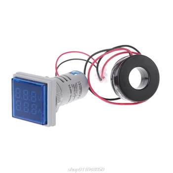 Square LED Digital Dual Display Voltmetru & Ampermetru Tensiune Gauge Contor de Curent AC 60-500V 0-100A N12 20 De Dropshipping