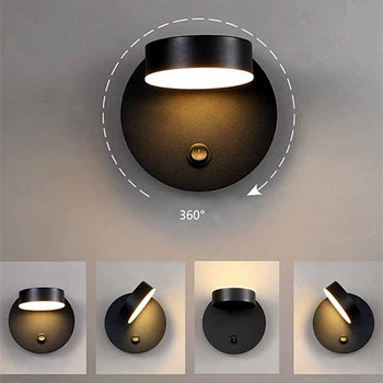 Rotativ la 360° LED-uri Lampă de Perete în Camera de Hotel Walllight Acasă Dormitor Lumina Seprate Comutator Spate Lampa de Citit