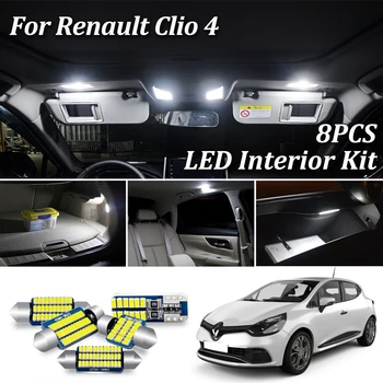 8Pcs Canbus fara Eroare Masina Becuri LED Pentru Renault Clio 4 IV MK4 Lectură Interior Dome de Înmatriculare Lampă de Lumină Kit (2013-2018)