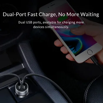 ORICO USB Incarcator Auto cu Mini Dimensiune 2 Porturi Universal rapid Rapid Încărcător de Mașină pentru Xiaomi Incarcator Auto pentru Huawei pentru iPhone X