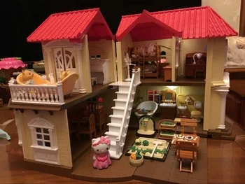 Lemn mare Casă de Păpuși Moderne Roz Miniaturi Copii din Lemn casă de Păpuși Accesorii de Învățământ Casa De Boneca Jucarii pentru Fete OO50WW