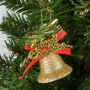 6PCS DIY de Crăciun Pom de Crăciun Ornamente Colorate de Plastic Clopote de Partid Ornamente An Nou Fericit Pentru Decor Acasă