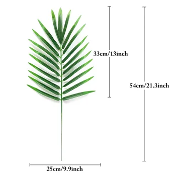 6pcs Artificiale Frunze de Palmier de Plastic Fals Frunze de Plante Fals Palmier Frunze de Verdeață Florale Aranjament de Flori de Nunta de Decorare