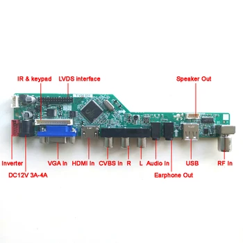 Pentru LP154W01-TLA8/TLA9 T. V56 cu mașina de carte de bord VGA USB AV RF tastatura+Telecomanda+Invertor LCD monitor LVDS 1CCFL 30Pin Kit