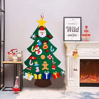 DIY Simțit Pom de Crăciun pentru DIY Decoratiuni de Craciun, de Perete Agățat în Pomul de Crăciun de Decorare Casa, Cadouri pentru Copii