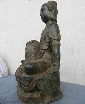Cântec voge gem S0478 Chineză mănăstire Veche de Bronz Sta libertatea Bodhisattva Kwan-Yin Guan Yin Statuie