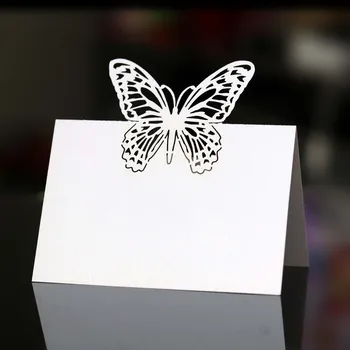 Fluture alb de Nunta Scaun Card 100buc Gol În Semn de Card de Card de Masa Nunta de Decorare Digital Card de Nunta de Decorare 6Z