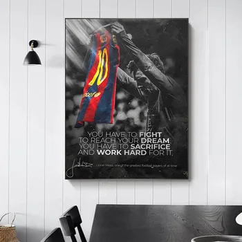 Fotbal Sport Star Lionel Messi Panza Pictura Postere si Printuri Retro de Perete de Artă Cuadros Acasă Decorare Cameră Decor