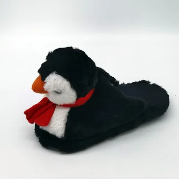 Pinguin anime blană papuci de lemn uscat pantofi bărbați femei de iarnă, papuci de casă Personalizat papuci de Casa Papuci de Casa pentru Copii interior