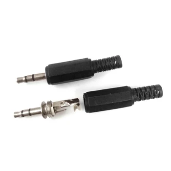 5Pcs/Lot Conector pentru Căști 3.5 mm de sex Masculin, cu Două Canale Audio Jack Plug 3.5 Mm Cu Carcasă Neagră de Plastic Dimensiune 5 x 0.9 cm