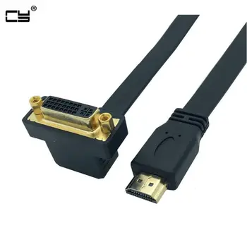 90 de Grade DVI la HDMI/ HDMI la DVI Bi-Directional de Transmisie 1080P HDMI, Cablu pentru calculator, Proiector, Ecran TV Xbox Laptop 1ft