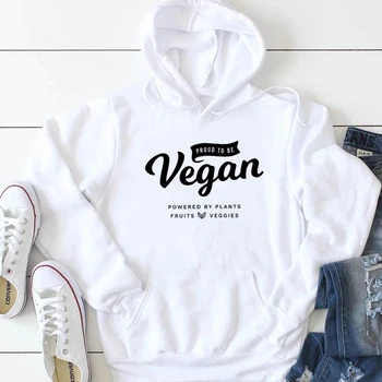 Vegan Tricou pentru Femei. Mândru de a fi Vegan de moda pentru femei din bumbac casual sloganul citat pulovere cu glugă party hipster stradă pentru a M251