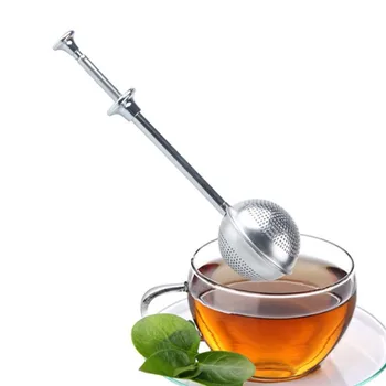 304 Inoxidabil, Strecuratoare Pentru Ceai Telescopic Re-folosi Filtrul Condimente Bile Sac Supa Mingea Sac de Ceai Ceai de Scurgere Filtru de Ceai