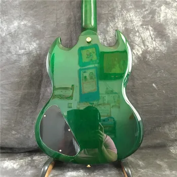 Custom shop chitara electrica verde, grif de culoare încrustații, rosewood fingerboard, transport gratuit