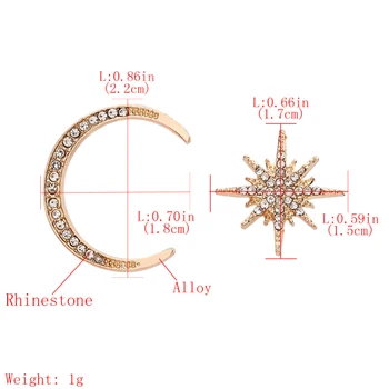 Găsește-Mi Asimetrice Star Luna Stud Cercei pentru Femeile 2020 Moda Bijuterii Accesorii de Simplu Stras Cercei en-Gros