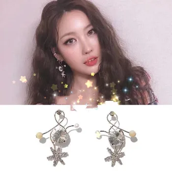 2019 coreene Noi, Elegante, Stralucitoare Stele de Cristal Picătură Cercei pentru Femeile de Epocă de Lux Pearl Moda Bijuterii Petrecere Oorbellen