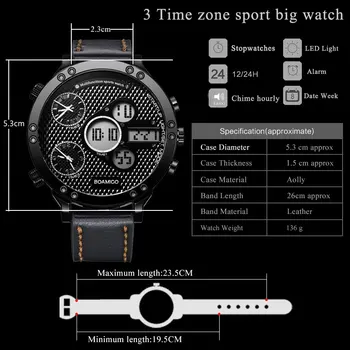 BOAMIGO 2020 Nou Ceas Sport Barbati Militare Digital analog Quartz Cronograf de sex Masculin Impermeabil Ceas, Ceas de mână