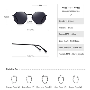 VESEL de DESIGN de Moda pentru Femei Pătrat ochelari de Soare Polarizat Doamnelor de Conducere ochelari de Soare Octogon Cadru de Protecție UV400 S8319
