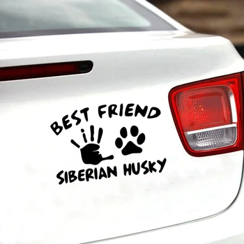 SF2439#15*22.5 cm cel Mai bun Prieten al Husky Siberian Masina Amuzant Decal Autocolant Vinil Argintiu/negru Masina Auto Autocolante Pentru Masina Barei de protecție Fereastra