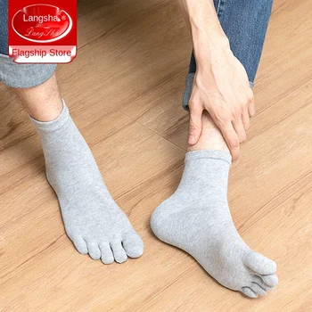 Degetul ciorapi barbati din bumbac mediu ciorapi subțire respirabil split, șosete tep cinci degetele de la picioare sudoare de absorbție deodorante șosete