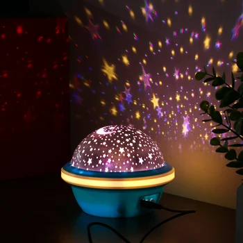 Lumina de proiecție OZN în Formă de Stea LED-uri Creative Romantice Luna Lumina de Noapte Agățat Cușcă Abajur Lumina Plafon pentru Camera