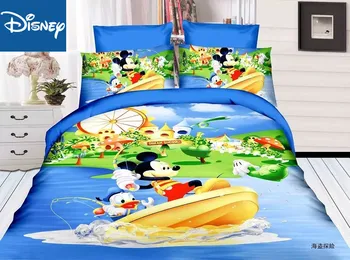 Desene animate Disney Mickey Minnie Mouse, Winnie Carpetă Acopere Set de 3 sau 4 Piese pentru copii Twin Singură Dimensiune de lenjerie de Pat Set Decor Dormitor