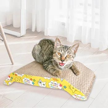 S-stil Harden Hârtie Ondulat Cat Scratcher Bord Animal de casă Pisică Jucărie cu Gheare-Placa de slefuire