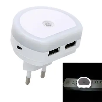 Dual USB de Încărcare Telefon Mobil Socket Priză de Control de Lumină de Economisire a Energiei Plug-in Cu Comutator BedsideFeeding Lumina de Noapte
