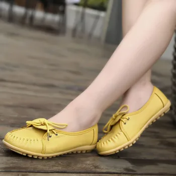 Noi 2018 Femei Brand din Piele Pantofi Slip pe Femei Apartamente Confort Pantofi Femei Mocasini Primavara Toamna Pantofi Doamnelor