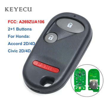 Keyecu la Distanță Cheie Telecomanda 2 Butoane+1 Cheie Auto pentru Honda Accord 2D 4D pentru Civic 2D 4D, FCC: A269ZUA106, programare Gratuit