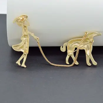Drăguț Câine Teckel Broșe Pentru Femei De Moda De Metal Cristal Email Animale Brosa Bijuterii