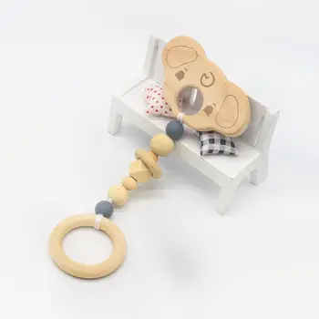 Desen Animat Animale Bratari De Lanț Sunătoare Dentitie Dinte De Formare Nursing Jucarii Baby Lemn Teether Produse Pentru Copii Copil Jucărie