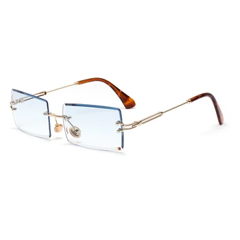 Dreptunghiulară de Lux ochelari de Soare Retro Moda Hip Hop Ochelari fără rame pentru Femei Barbati DSA1