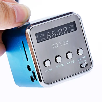 Portabil TD-V26 Digital Radio FM Difuzor Mini Receptor Radio FM Cu LCD Difuzor Stereo Suport Micro TF Card