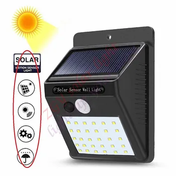 1-4BUC LED Lumina Solara Lampă de Exterior PIR Senzor de Mișcare energia Solară Panou de Gradina Lumina de Noapte Securitate Strada Curtea Calea Lampă de Perete am