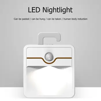 Creative LED-uri Senzor de Mișcare Lampă cu Baterii Dormitor Scara Inteligent Lumina de Noapte Built-in Baterie Exigibilă Umane Senzor