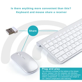 Slim 2.4 G Wireless Tastatură Și Mouse-ul Mini Multimedia Keyboard Mouse Combo Set Pentru Notebook Laptop, Desktop PC, Tastaturi