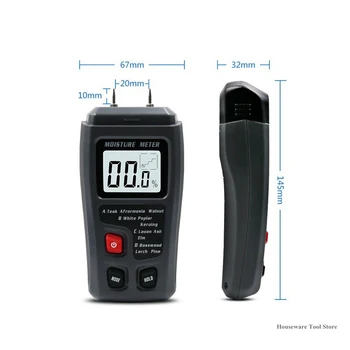 Conținut de apă de Măsurare Digital LCD Lemn Metru de Umiditate Detector de Umiditate 0-99.9% Higrometru Tester cu LCD Mare de Caractere