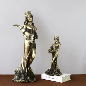 35CM Mitologia greaca Zeita Norocului Avere Decoreaza Sculpturi Cadou Office Noroc Avere Accesorii Ornamente Meserii