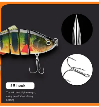 1 BUC 15g Momeli pentru Pescuit Tractate SwimBait Minnow Wobbler Multi-secțiune Greu JerkBait Artificiale Crap Crankbait de Pescuit Nada