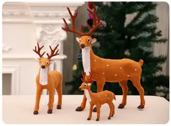 Crăciun Cerb Sika Ornamente De Simulare Petrecere De Anul Nou Decoratiuni De Masă Reni De Pluș Jucărie Nouă