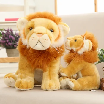 Drăguț ședinței leu de Pluș Umplute de animale sălbatice Jucarii papusa Minunat de Craciun pentru Copii cadouri